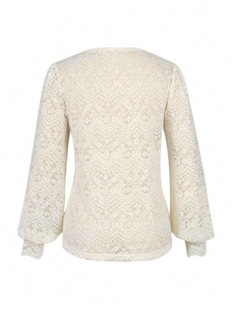 Elegant Sleeve Solid Color Blouse
