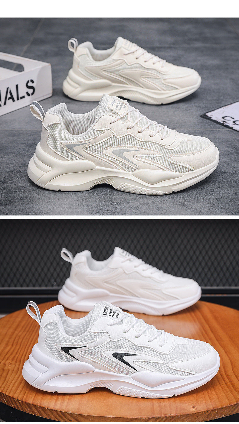 Men's Dad Shoes 2023 Spring Breathable Running Sneakers Thick-Soled Student Men's Shoes Trendy Versatile Mesh Casual Shoes