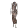 Leopard Print Sheath Dress Elegant