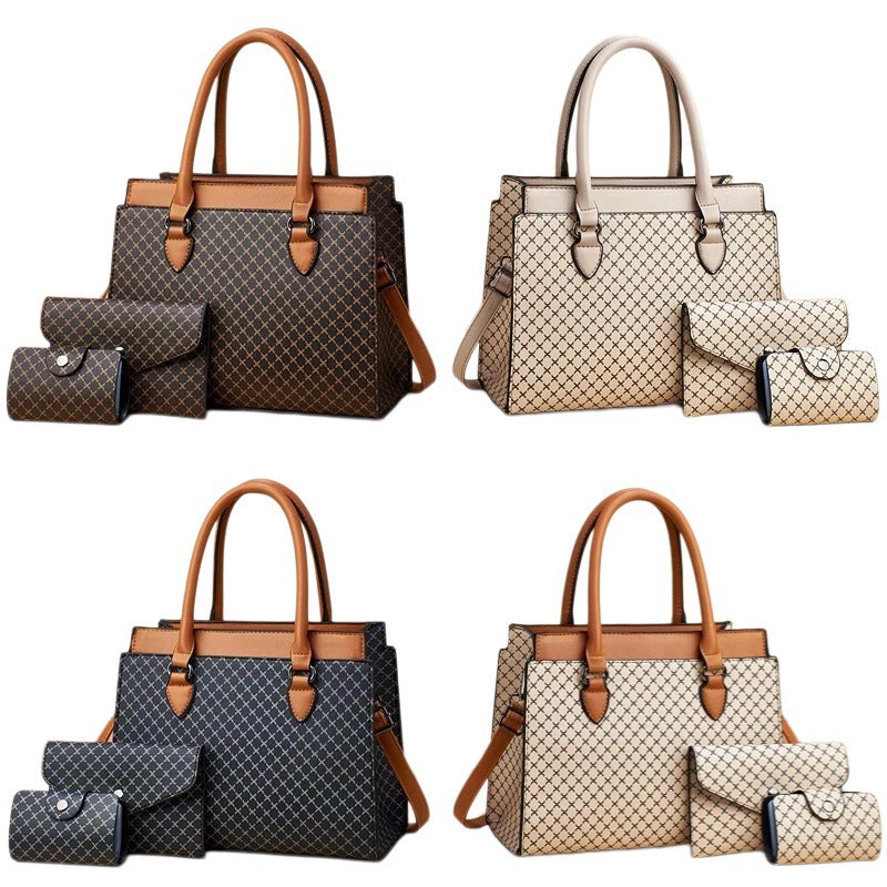 Women's Plaid Bag Set - Large Fashion Handbag Suit for Women