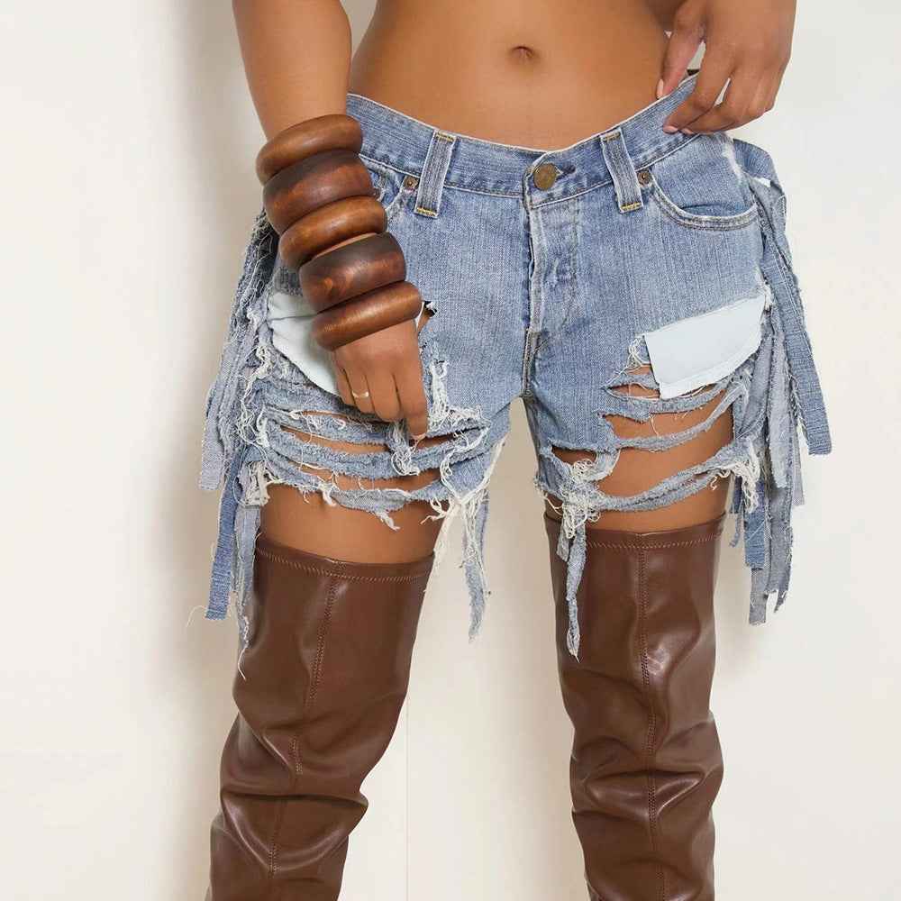 High Waist Ripped Bottoms for Women