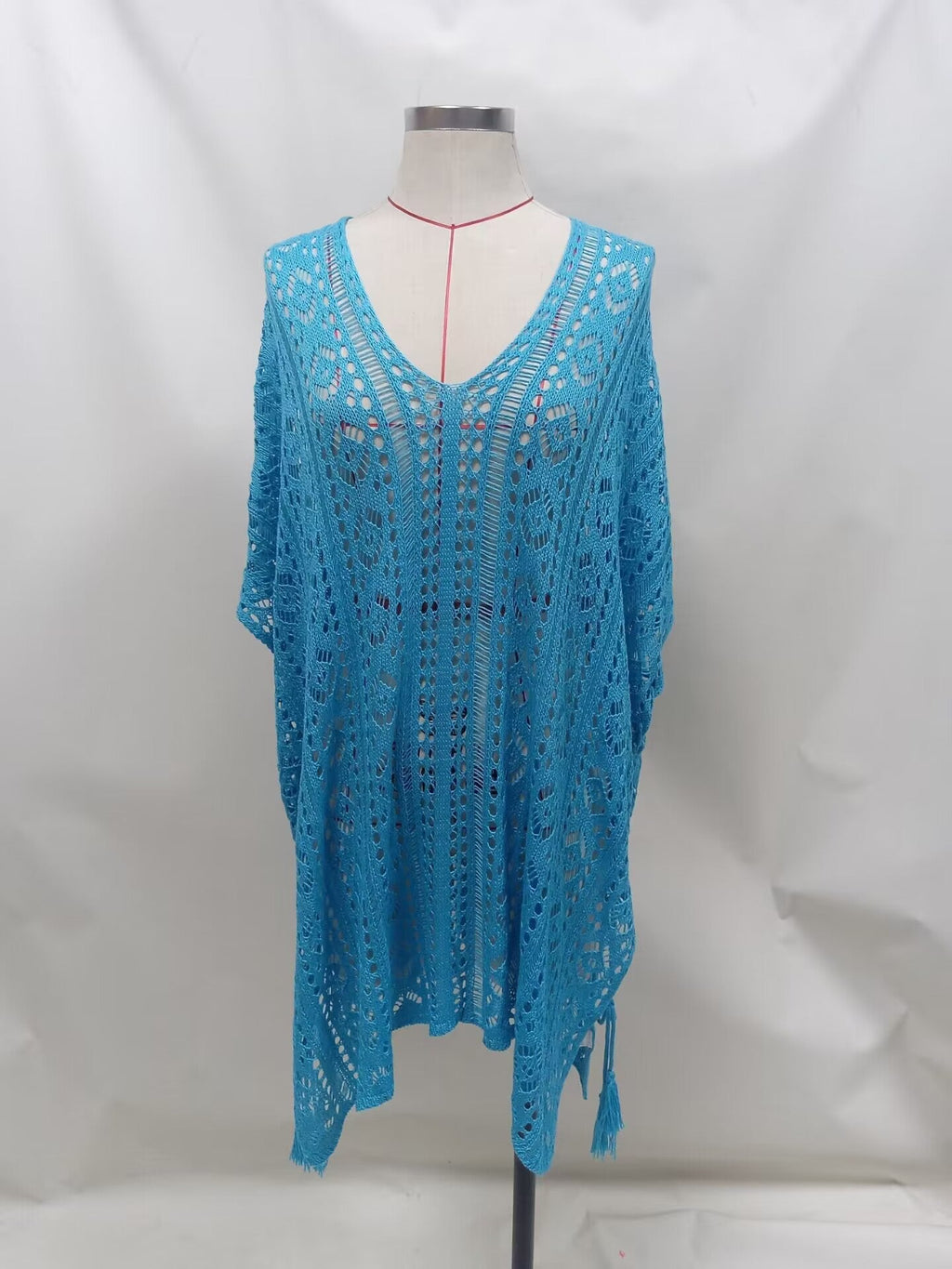 Summer Bikini Sun Protective Blouse Hollow Out Cutout Split Sexy Beach Dress for Women Crochet hook Crochet hook Crochet hook