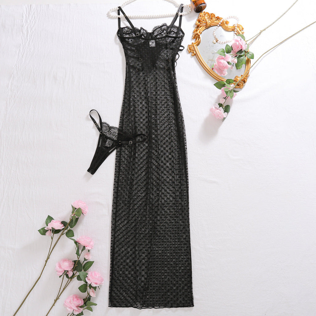 Tight Set Love Polka Dot Lace Lingerie Dress