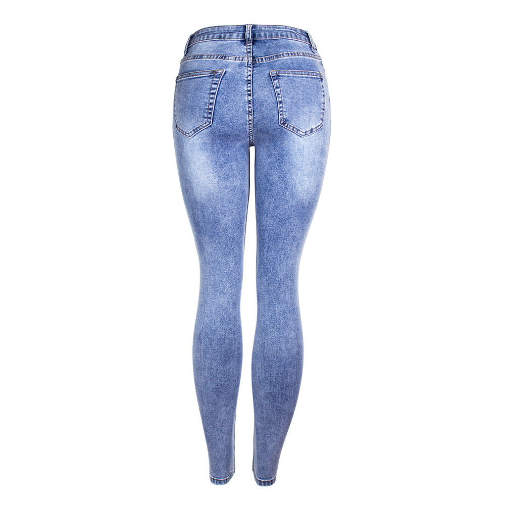 Women's Denim Ripped Slim Stretch Jeans