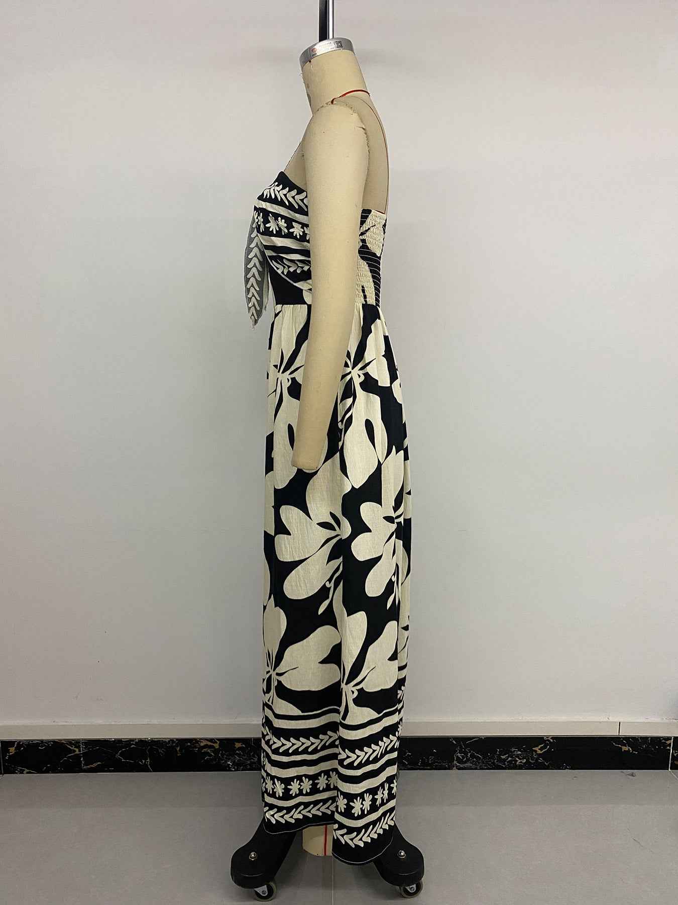 Floral Print Backless Jumpsuit Women