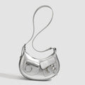 Design Stylish Retro Small Crossbody Bag - Versatile Punk Crescent Bag for Everyday Use