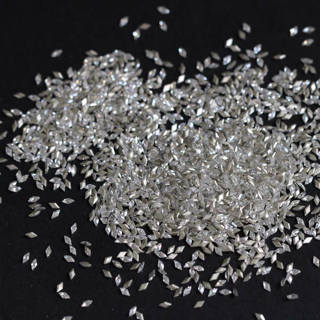 1061 Mini 1.5 * 3 rhombus zircon nail diamond, small flat bottom micro zirconium horse eye nail jewelry for press on nails