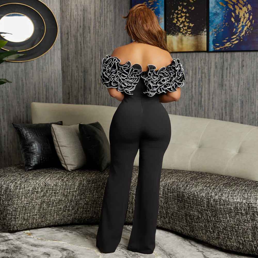 Popular Sexy Tight Flounce Jumpsuit