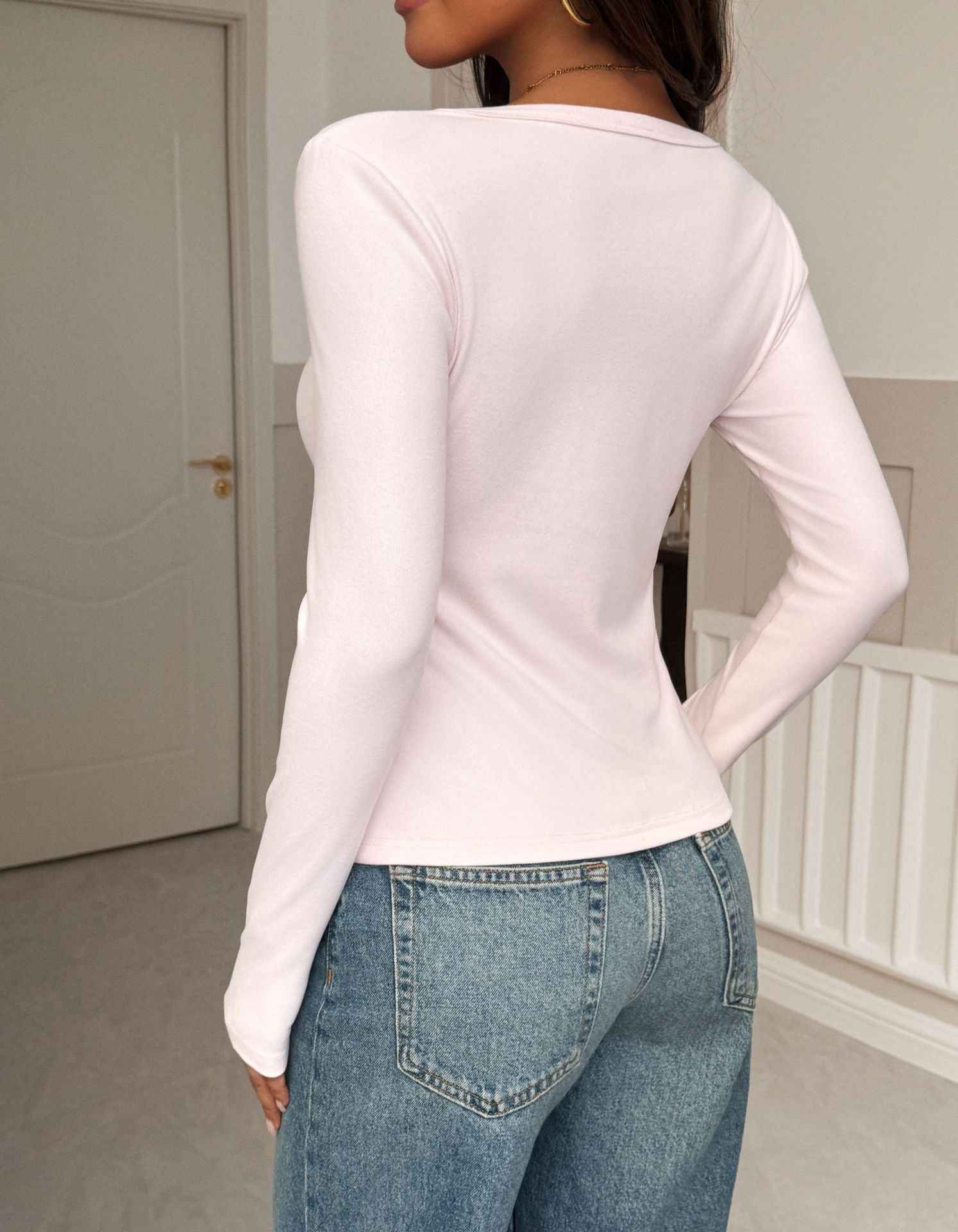 Sexy Solid Color Long Sleeve Cardigan Sweater
