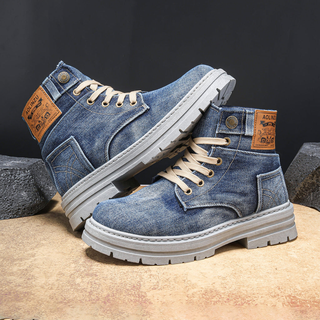 Men's High-top Striders for Men Denim Casual