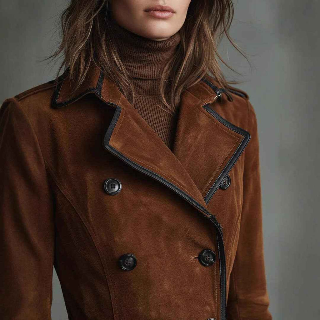 Women's Trench Western Style Suede Long Jacket