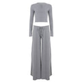 Sunken Top Drawstring Pajamas Set Solid Color Loose Two Piece Loungewear Set MUNSIEUR Essential