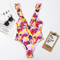 Lotus Leaf Flying Edge Women Triangle Swimsuit Bikini Swimsuit