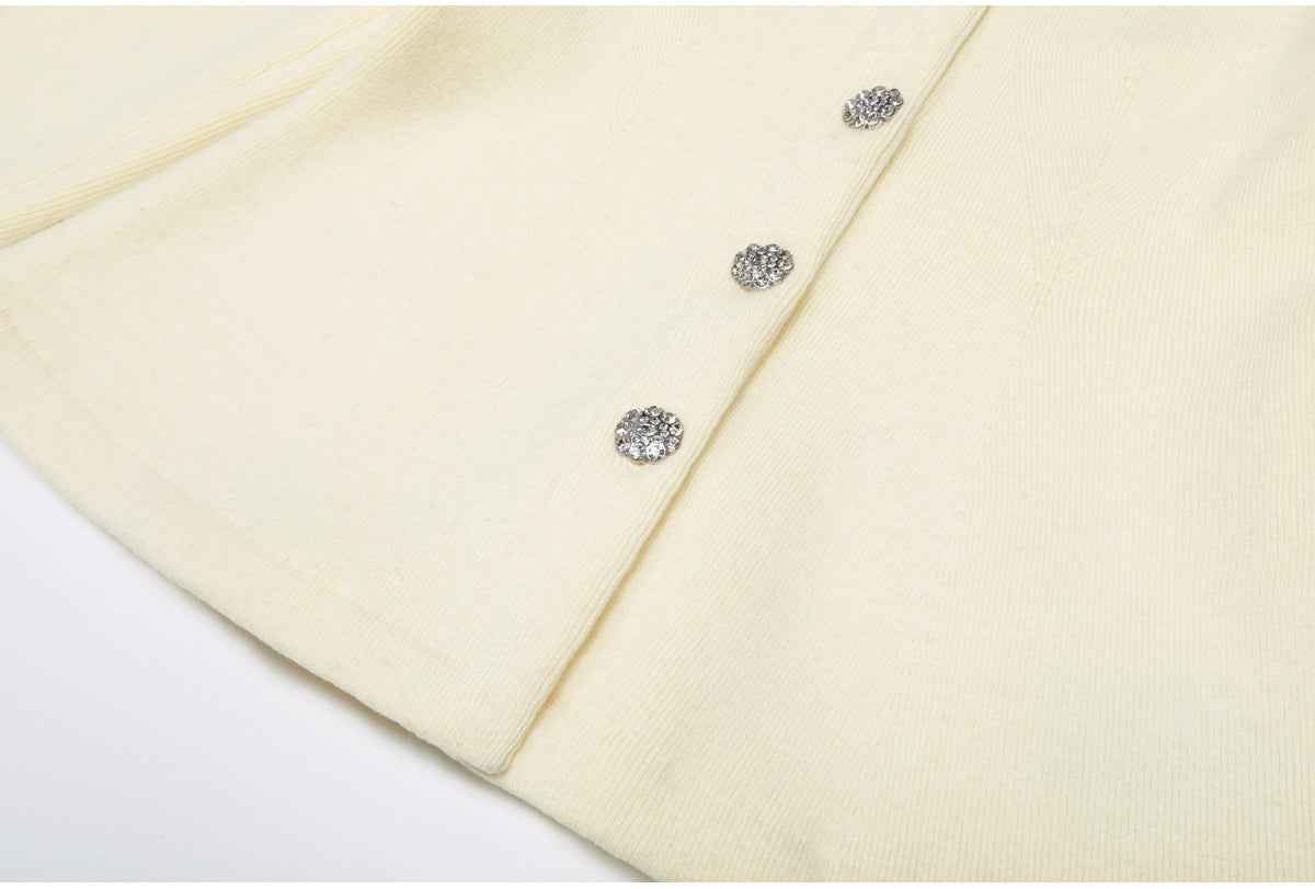 Spring Autumn Rhinestone Knitted All Matching Women Cardigan Sweater