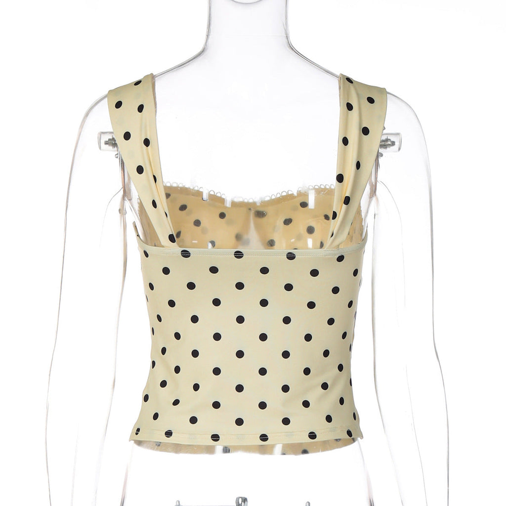 Polka Dot Slim Fit Camisole T-shirt
