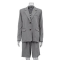 Women's Polo Collar Long Sleeved Design Jacket Two Piece Set