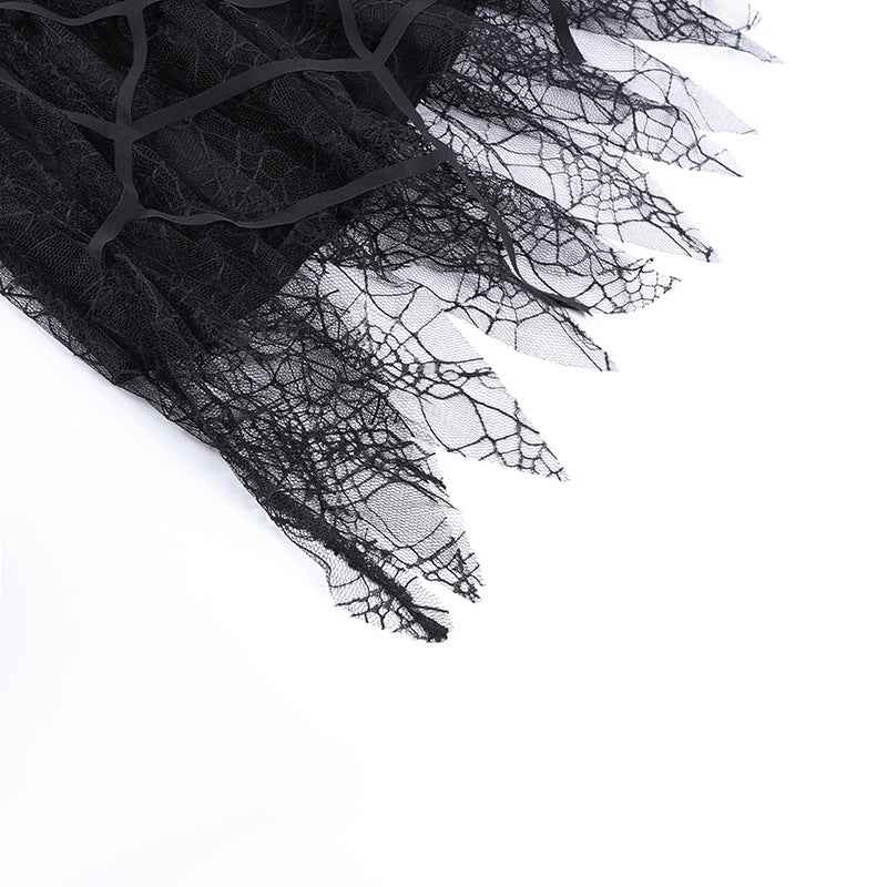 Punk Spider Web Tassel Mini Gothic Skirt