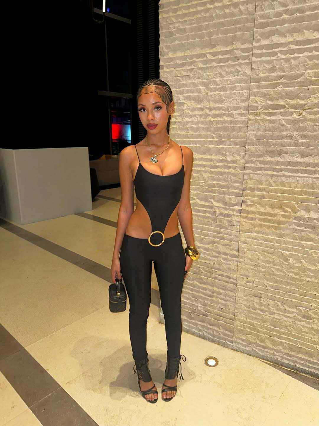 Sling Jumpsuit Cutout Waist