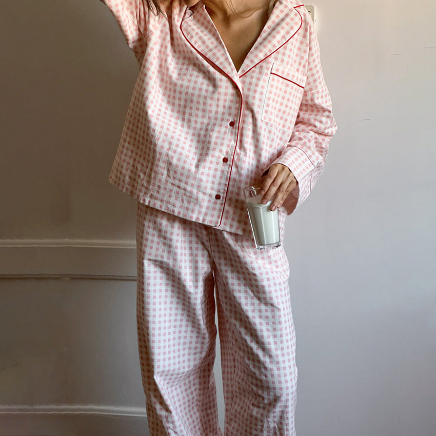 Women's Cotton Plaid Comfortable Sleepwear Loungewear for HER
