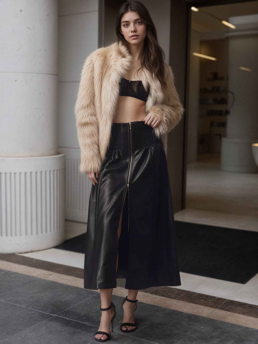 Mid Length Umbrella Skirt Half Length Skirt