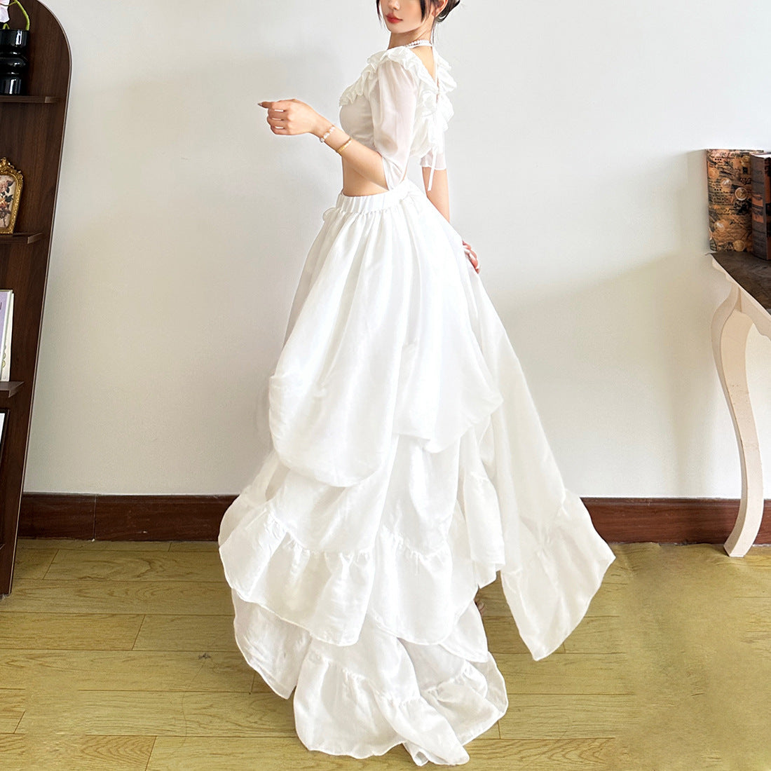 Irregular Asymmetric Skirt Set Three Piece