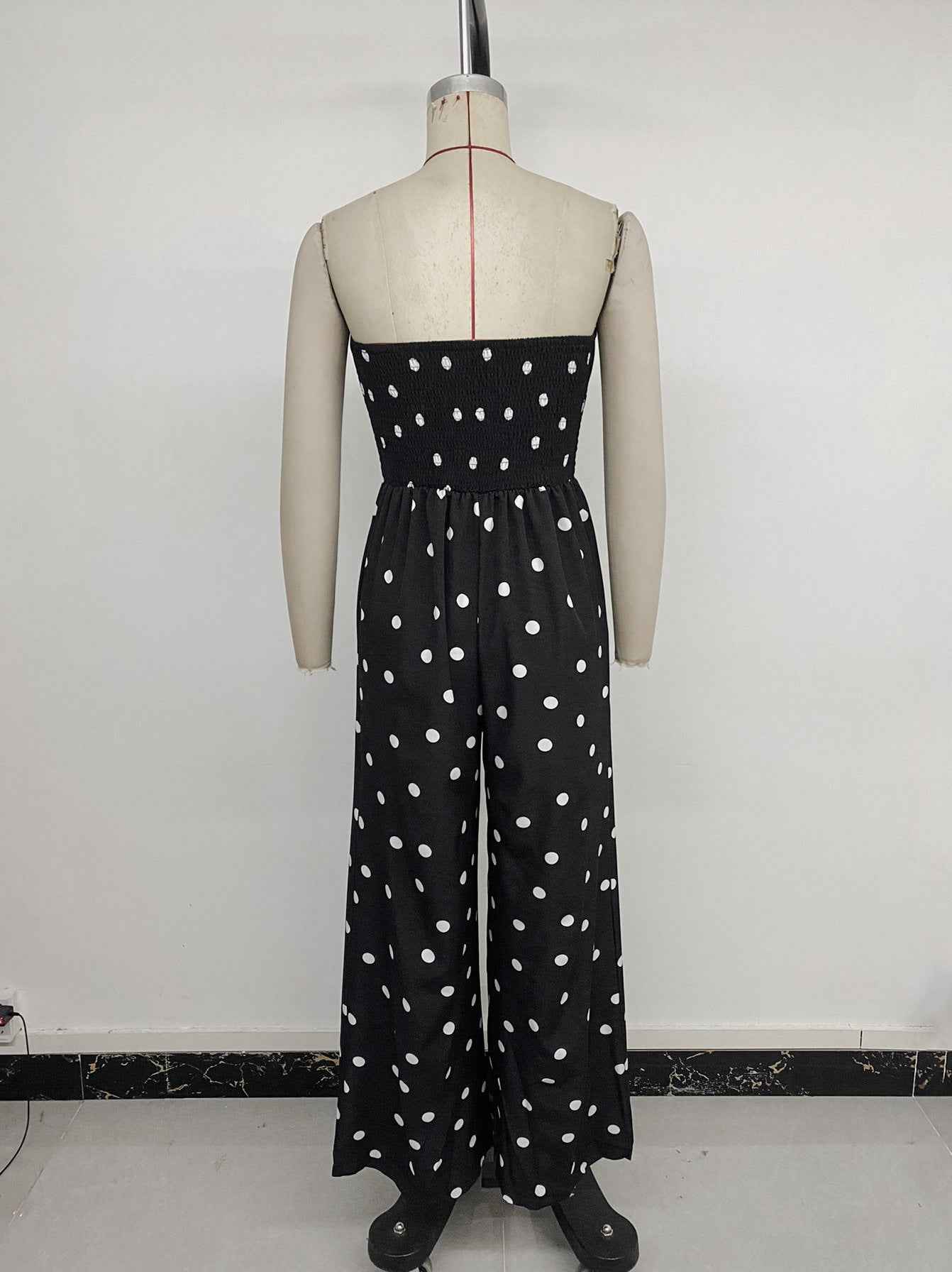 Sleeveless Tube Top Polka Dot Jumpsuit