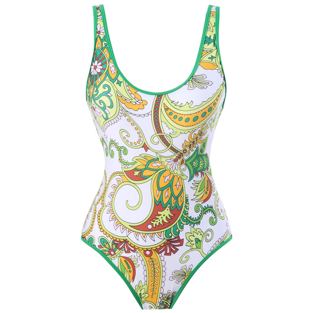 Flying Edge One Piece Women Swimwear Retro Cover Belly Slimming Swimsuit Chiffon Beach Dress