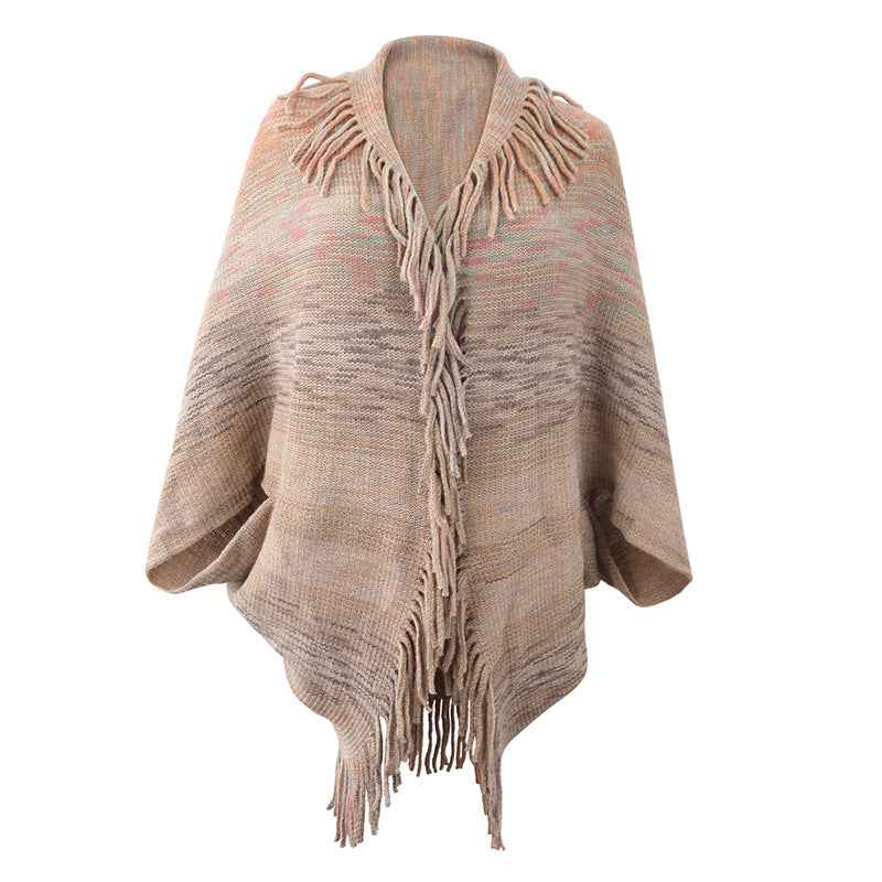 Shawl Sweater Tassel Hem Cardigan