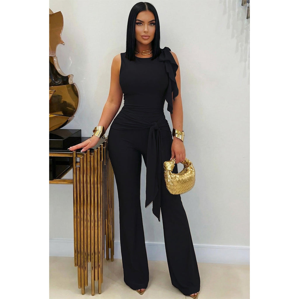 Women's Jumpsuit Bandage Pleated Set