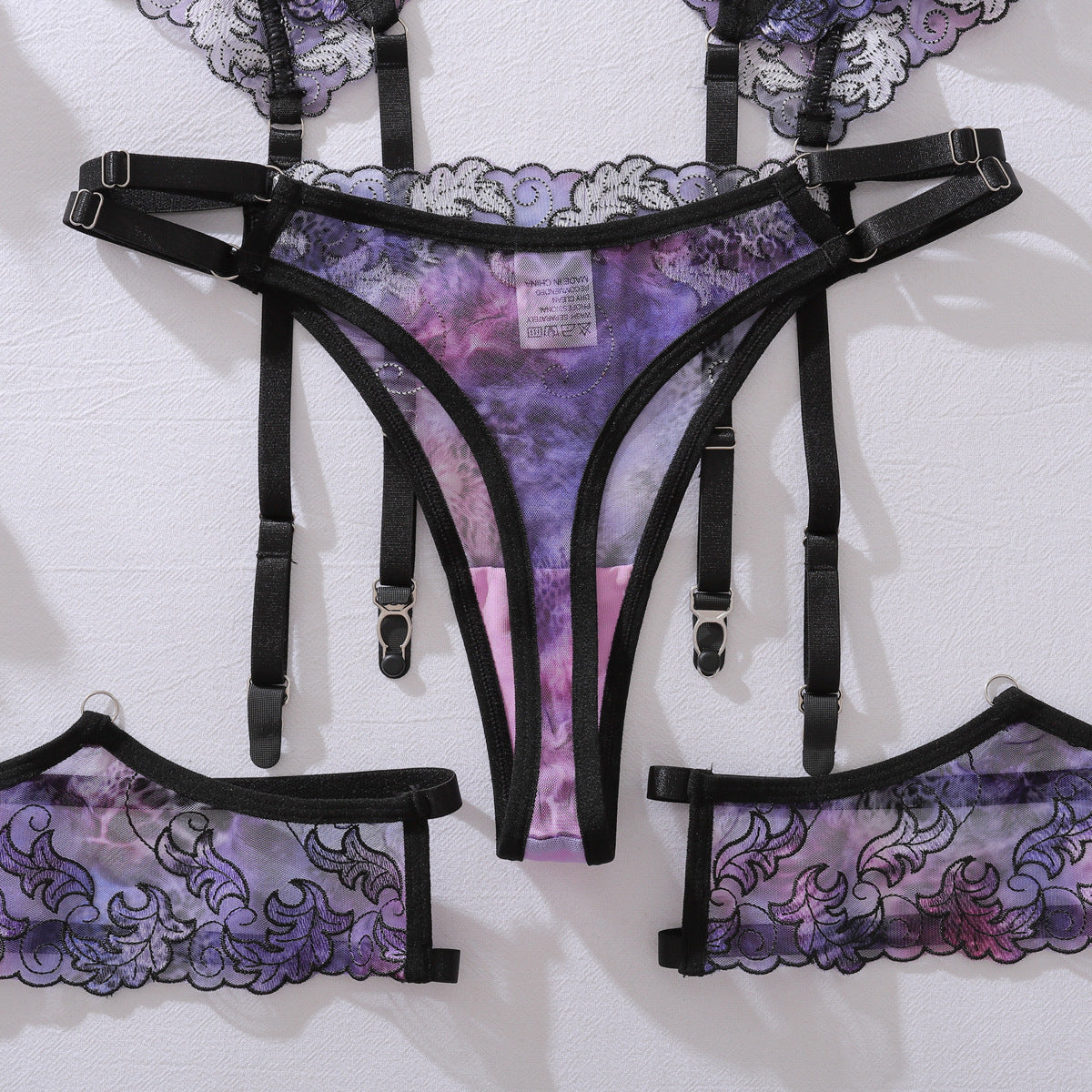 French See through Embroidery Stitching Lingerie
