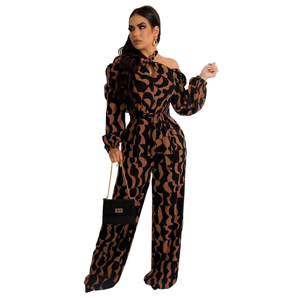 Long Sleeve Halter Jumpsuit