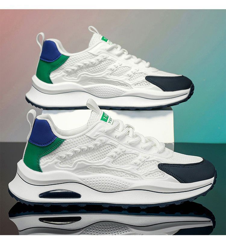 Mesh Men's Shoes Summer 2024 New Soft-Soled Breathable Shoes Versatile White Shoes Men's Casual Sports Shoes Trend