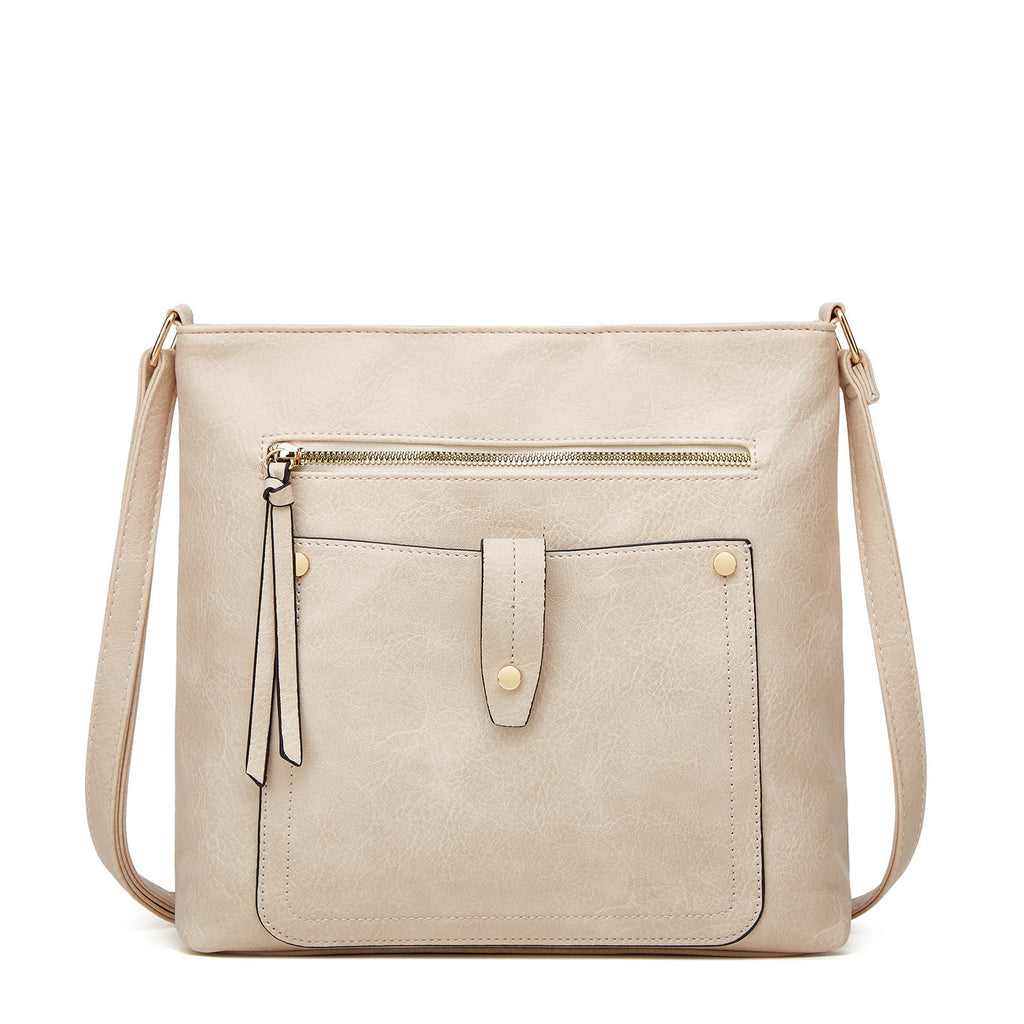 Small crossbody bag, stylish simple splicing shoulder bag, multi-functional portable bag