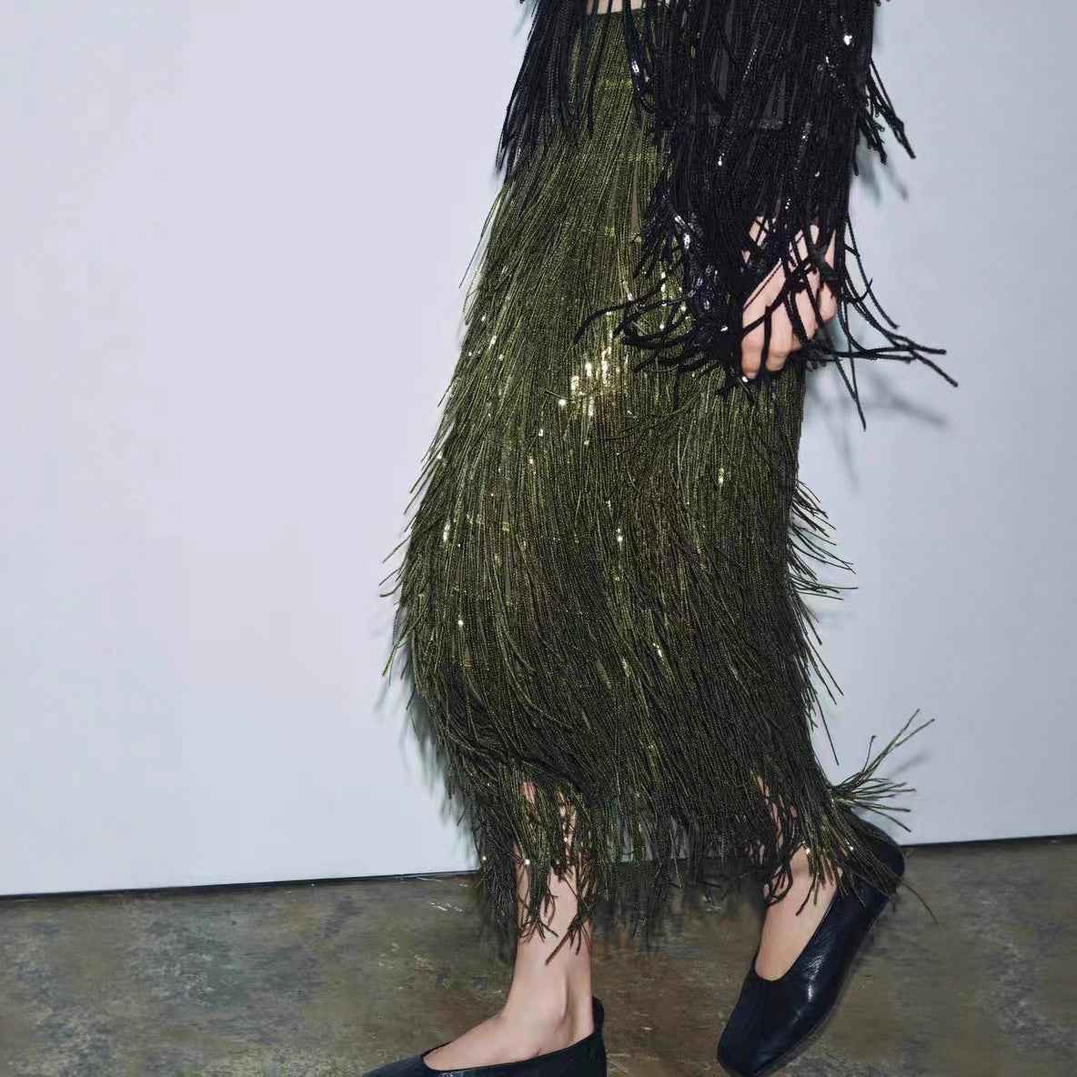 Sequin Tassels Party Skirt