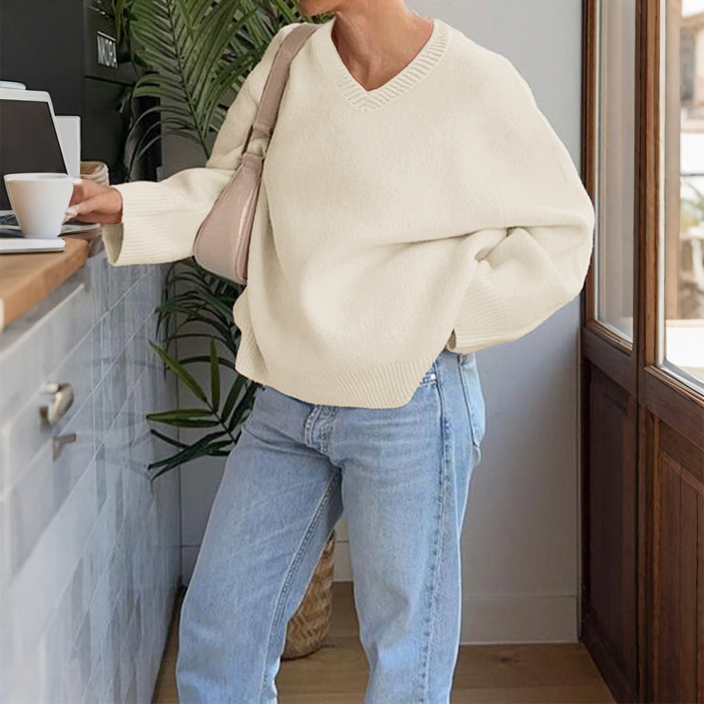 Casual Simple Solid Color Long Sleeved Shirt Woolen Women Clothing Autumn Winter