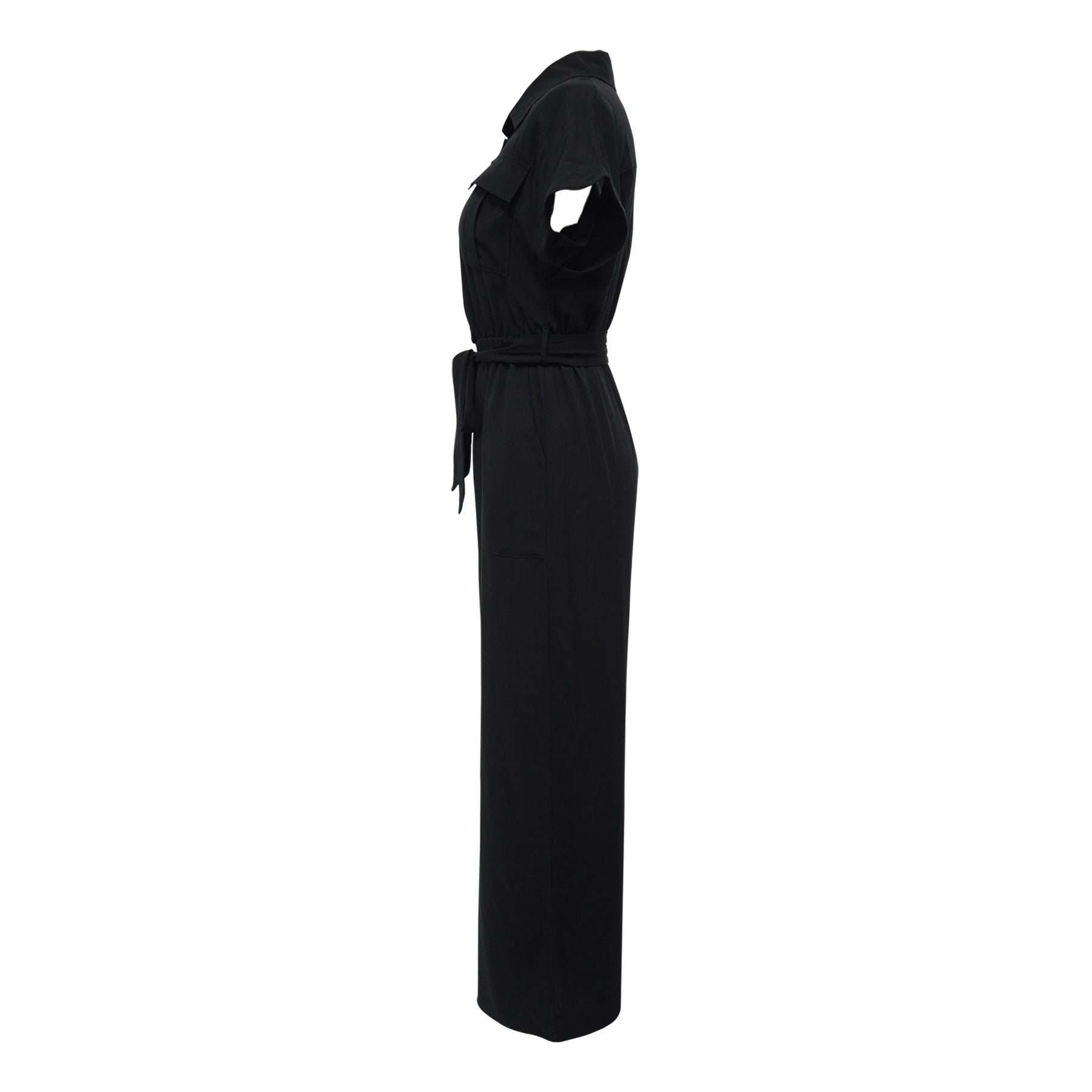 Solid Color Jumpsuit with Pockets