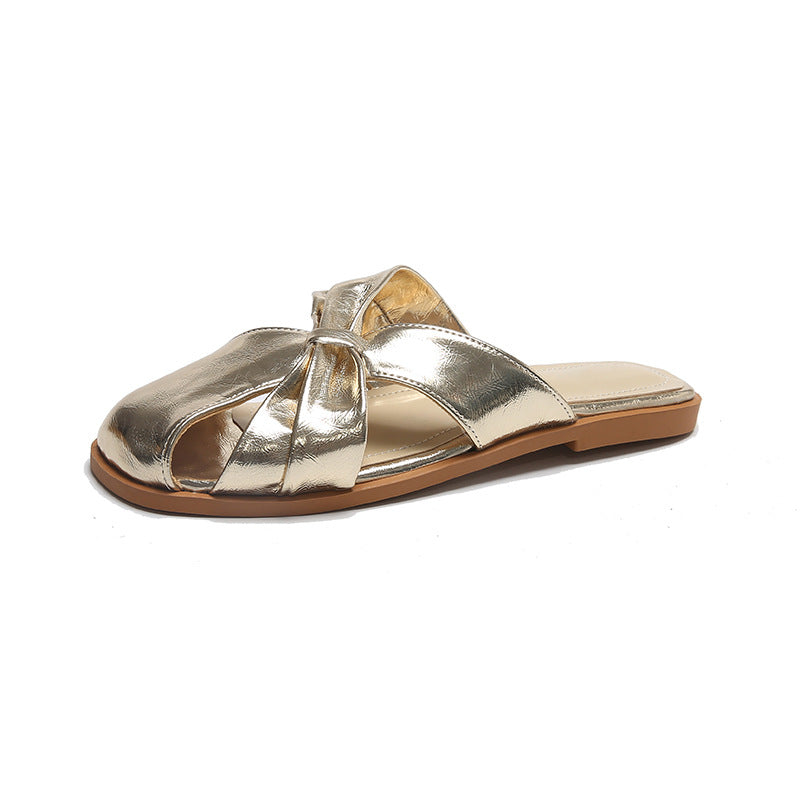 Fashion Square Toe Slippers Women's Summer Comfortable Flats