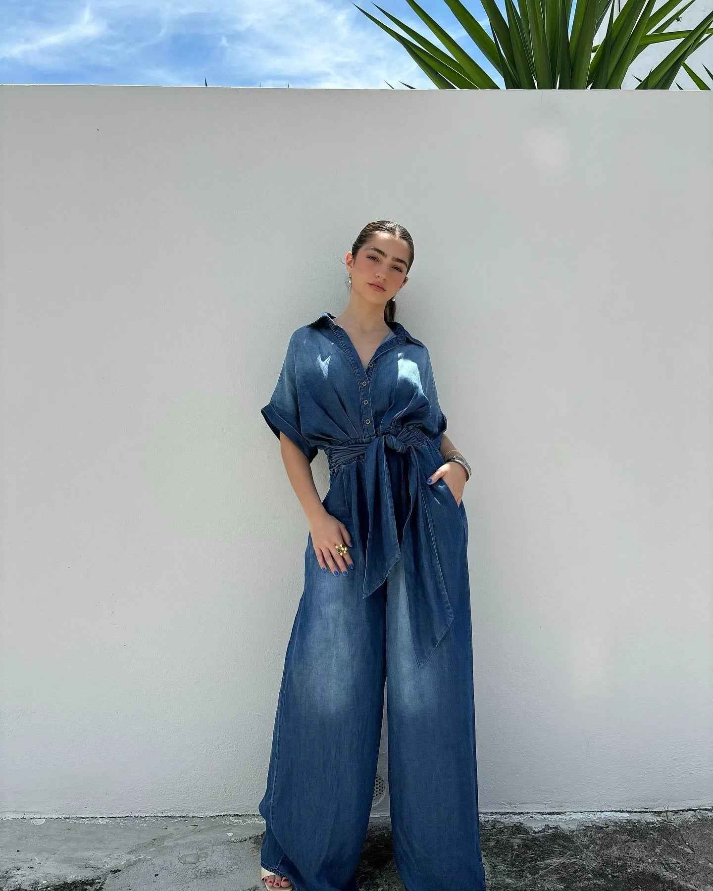 Summer Polo Collar Jumpsuit