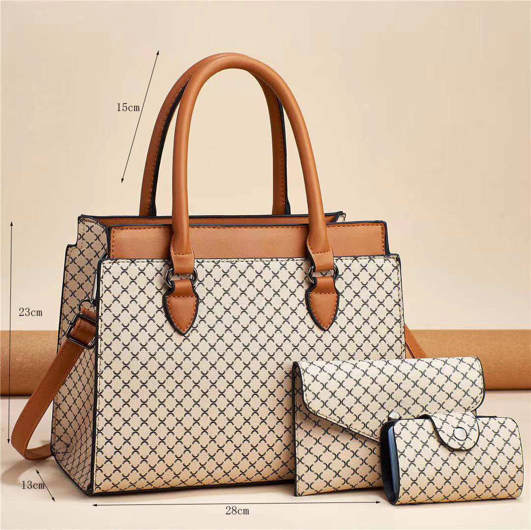 Women's Plaid Bag Set - Large Fashion Handbag Suit for Women