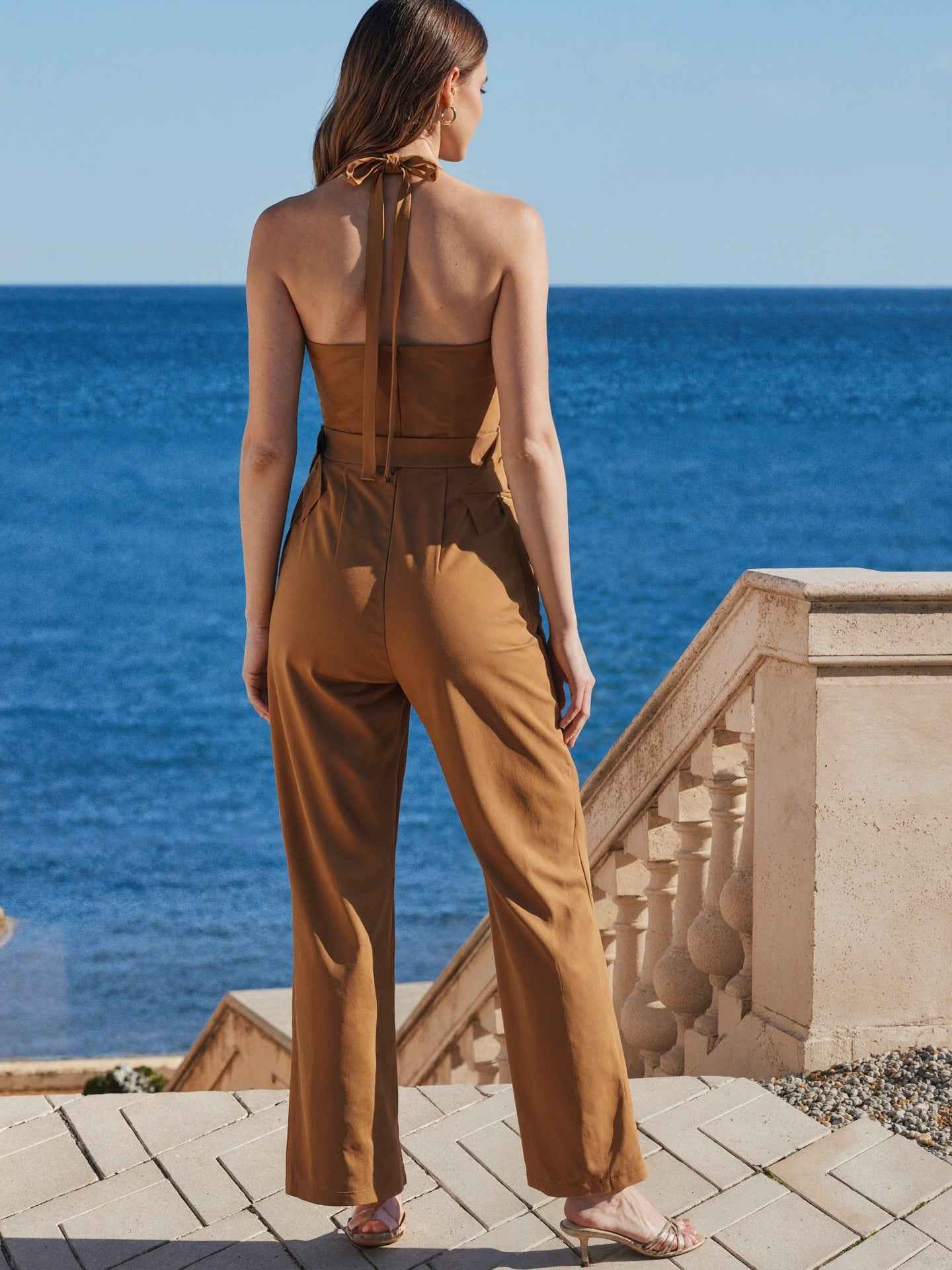High End Simple Sleeveless Jumpsuit