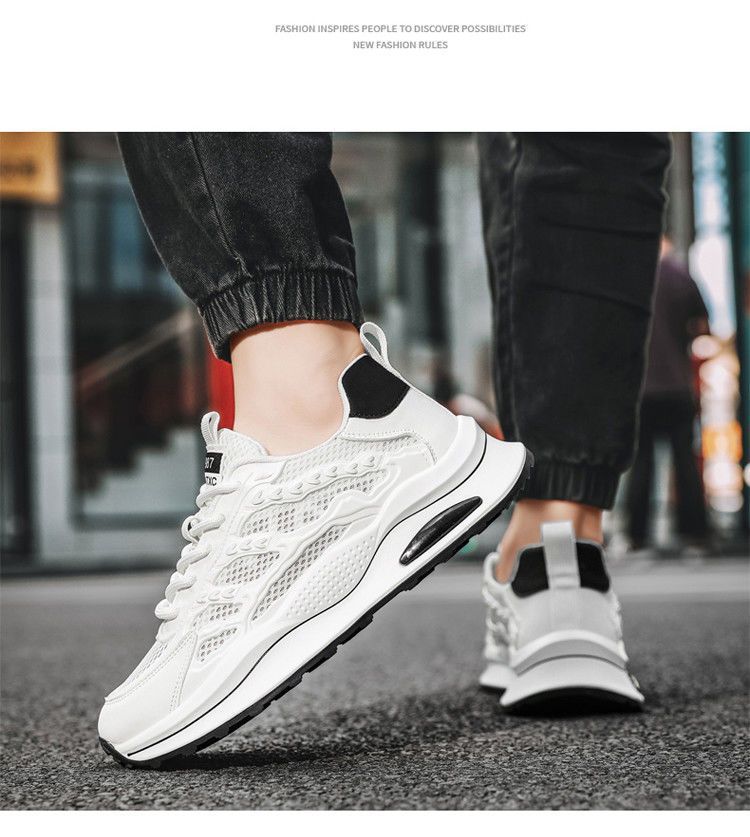 Mesh Men's Shoes Summer 2024 New Soft-Soled Breathable Shoes Versatile White Shoes Men's Casual Sports Shoes Trend