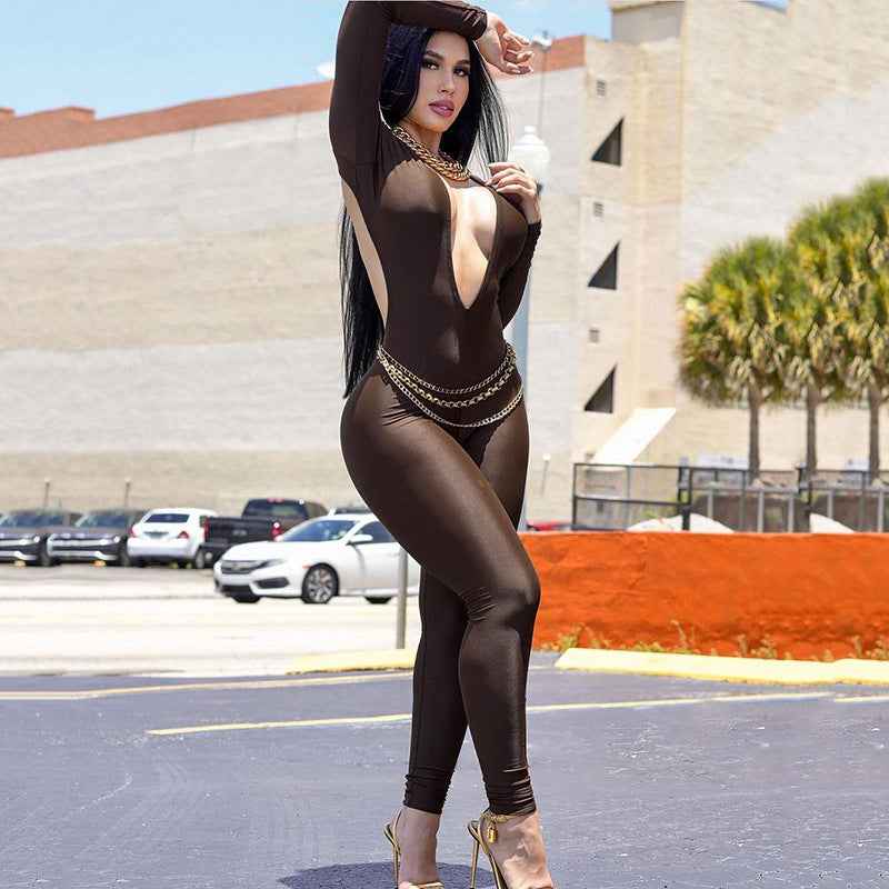 Sexy Backless Tight Jumpsuit