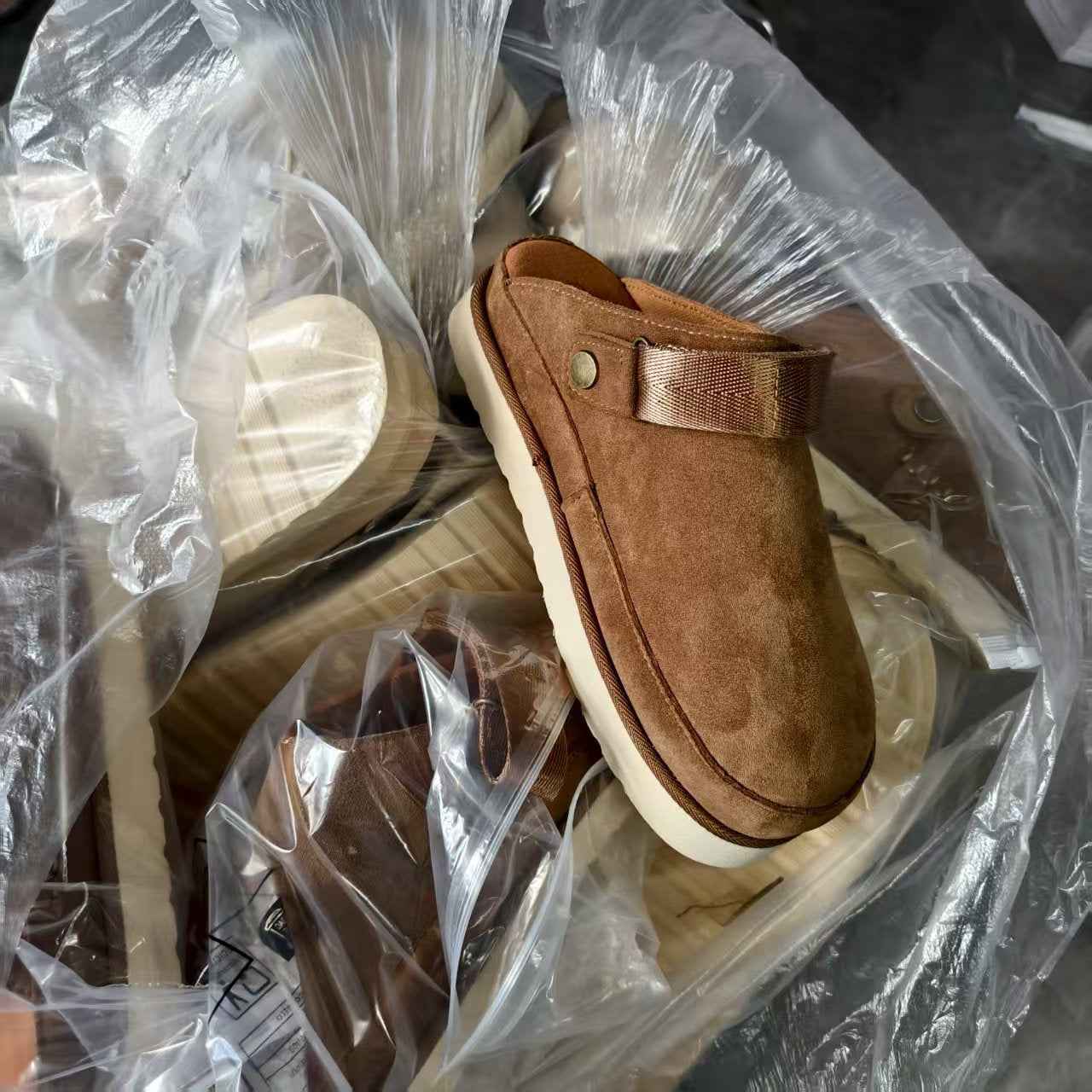 Bandage Birkenstock Cowhide Casual Slippers