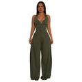 Sleeveless Backless Casual Jumpsuit w Pockets