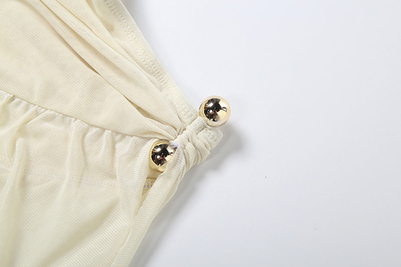 Halter Backless High Split Skirt Set