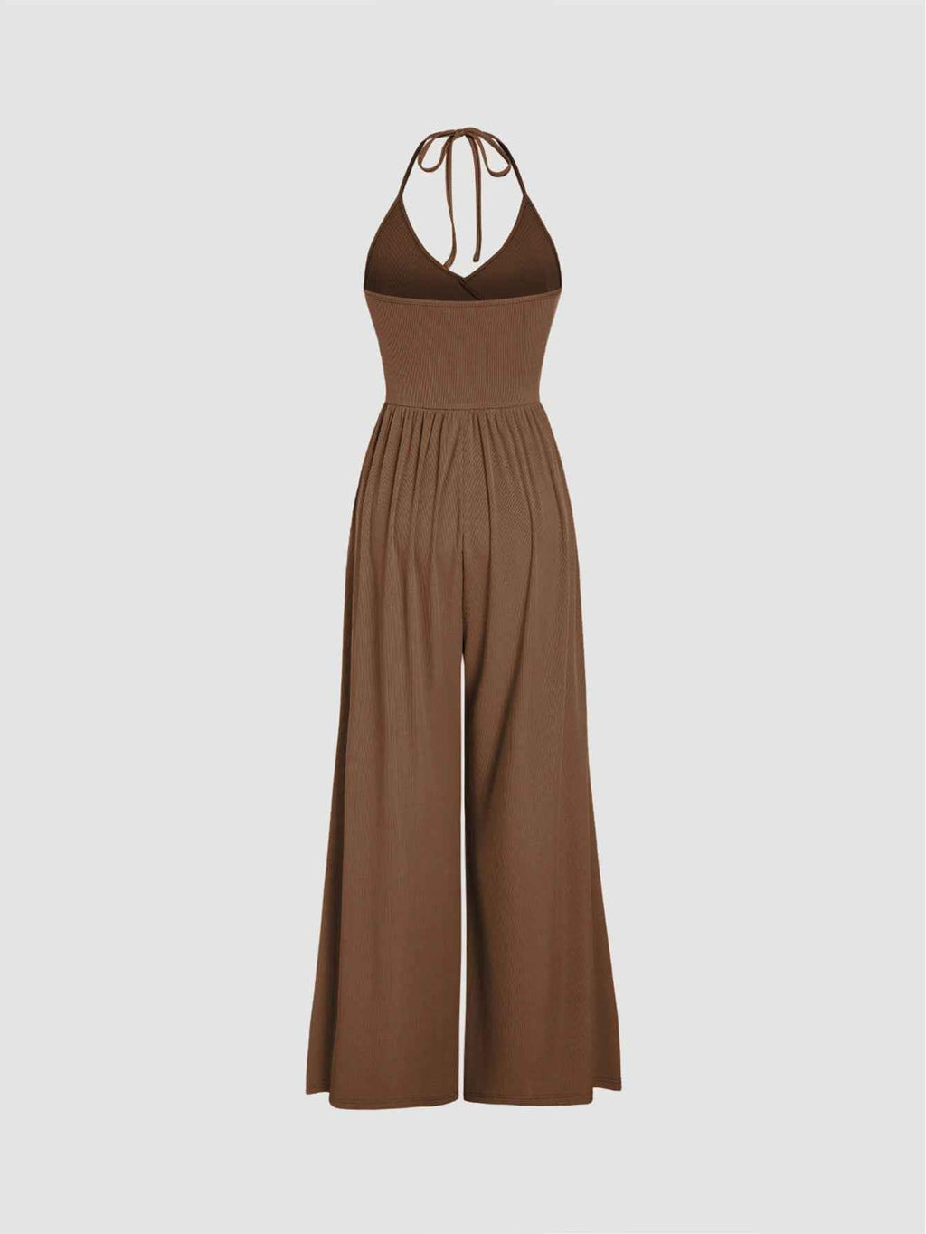 Drape Knit Lace up Halterneck Jumpsuit