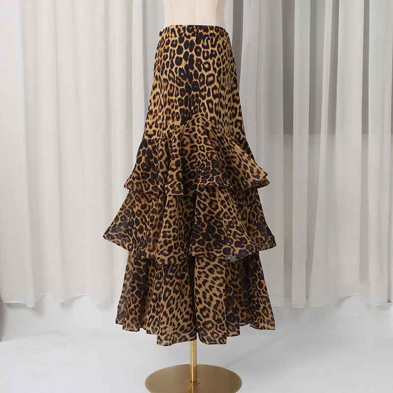 Skirt Women Spring Leopard Print Design