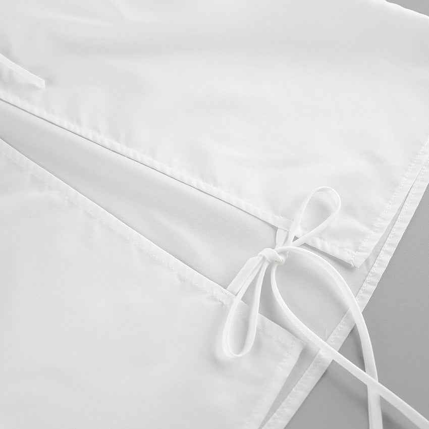 Gentle Polyester Cotton White Flying Sleeve Blouse