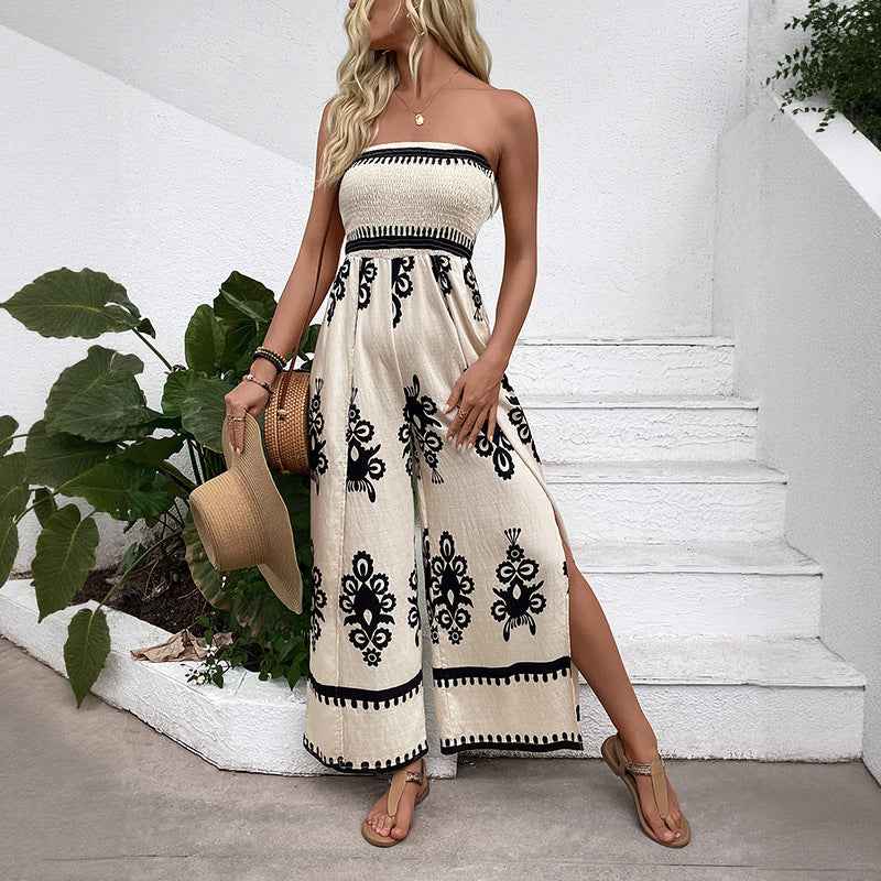 Tube Top Split-leg Jumpsuit