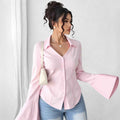 Slim Fit French Cinched Blouse Elegant Top